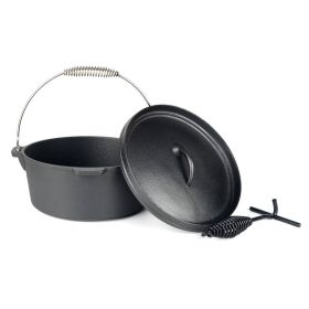   Milestone66 4,5 quart Pre-Seasoned Cast Iron Dutch Oven with Lid and Lid Lifter Tool