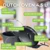 Milestone66 Öntöttvas Dutch Oven, lábas 4,5 L