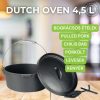 Öntöttvas Dutch Oven, lábas 4,5 L - Milestone66 