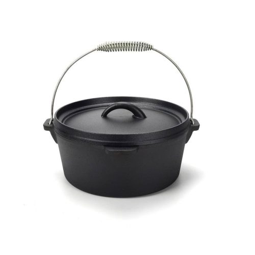 Milestone66 4,5 quart Pre-Seasoned Cast Iron Dutch Oven with Lid and Lid Lifter Tool