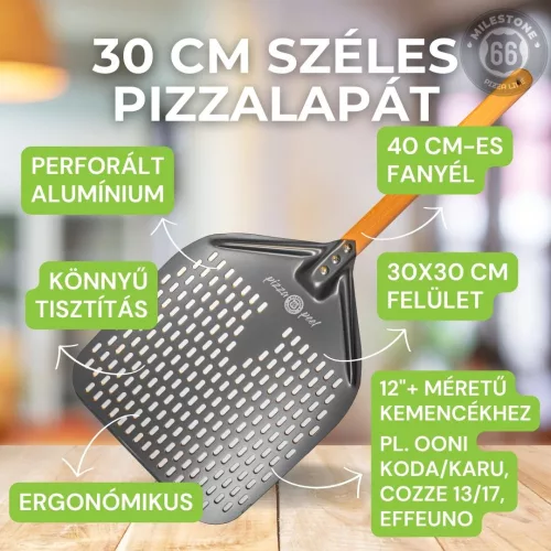 Perforowana łopata do pizzy 30 cm Extra – Milestone66