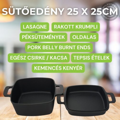 Öntöttvas Sütőedény 25 x 25cm - Milestone66 