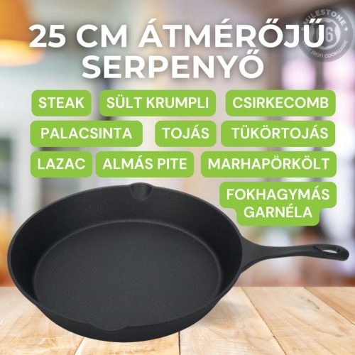 Öntöttvas Serpenyő - 25 cm - Milestone66 