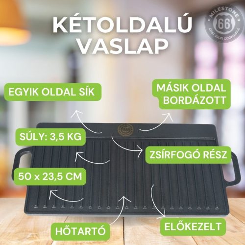 Milestone66 Double side, Reversible iron plate 50x23.5 cm