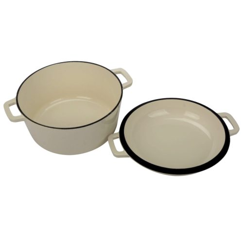 Zománcozott Öntöttvas Double Dutch Oven fedővel, 26 cm - Milestone66 